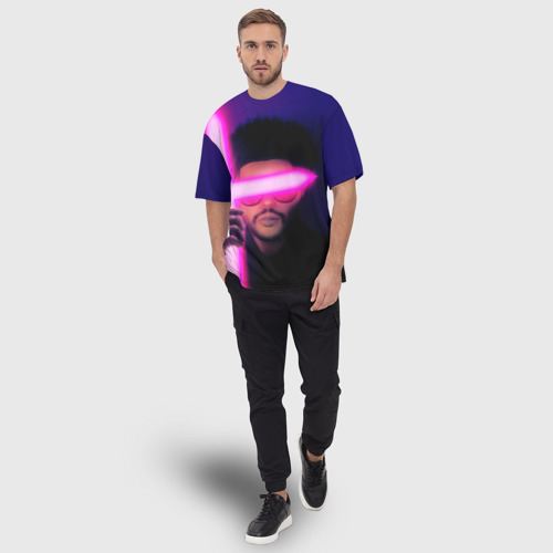 Мужская футболка oversize 3D The Weeknd - Blinding Lights, цвет 3D печать - фото 5