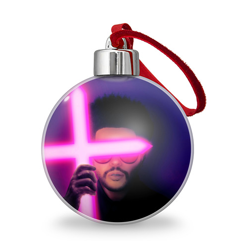 Ёлочный шар с принтом The Weeknd - Blinding Lights, вид спереди №1