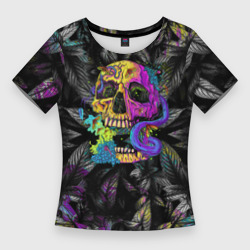 Женская футболка 3D Slim Череп токсичный психоделичный