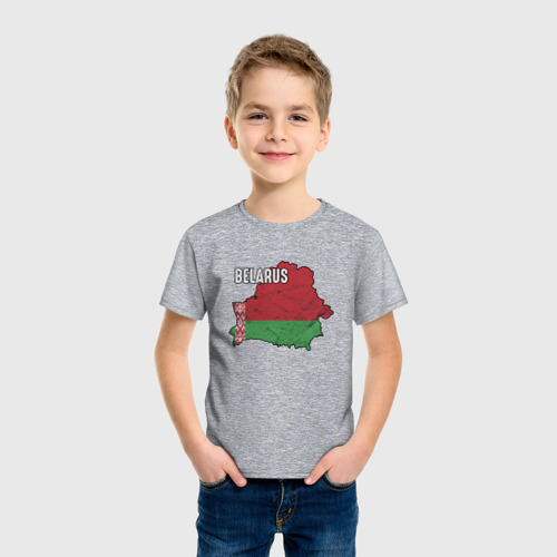 Детская футболка хлопок Belarus Map, цвет меланж - фото 3