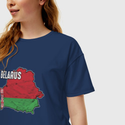 Женская футболка хлопок Oversize Belarus Map - фото 2