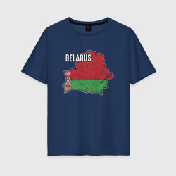 Женская футболка хлопок Oversize Belarus Map