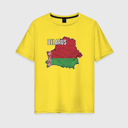 Женская футболка хлопок Oversize Belarus Map