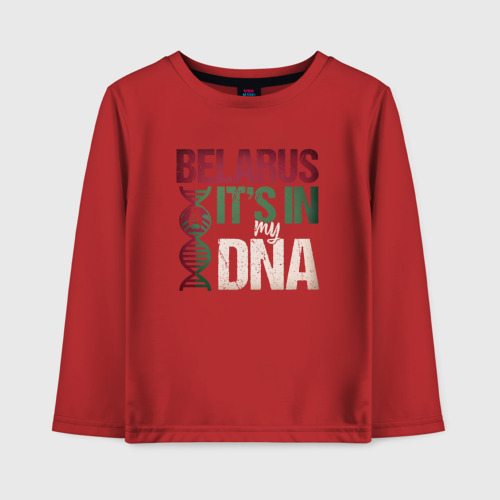 Детский лонгслив хлопок ДНК - Беларусь, цвет красный