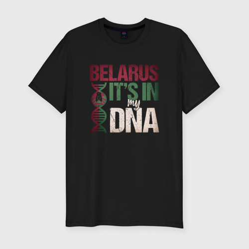 Мужская футболка хлопок Slim ДНК - Беларусь, цвет черный