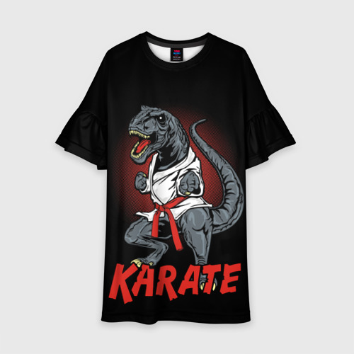 Детское платье 3D KARATE T-REX, цвет 3D печать