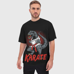 Мужская футболка oversize 3D KARATE T-REX - фото 2