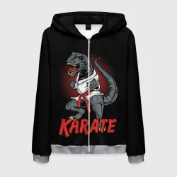 Мужская толстовка 3D на молнии KARATE T-REX