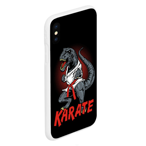 Чехол для iPhone XS Max матовый KARATE T-REX, цвет белый - фото 3