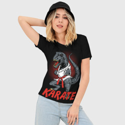 Женская футболка 3D Slim KARATE T-REX - фото 2