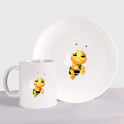 Набор: тарелка + кружка Милая пчелка
