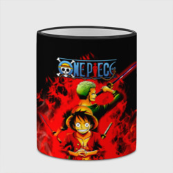Кружка с полной запечаткой Зоро и Луффи в огне One Piece - фото 2