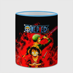 Кружка с полной запечаткой Зоро и Луффи в огне One Piece - фото 2