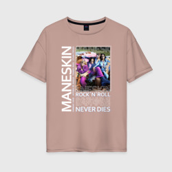 Женская футболка хлопок Oversize Rock`n`Roll Never Dies