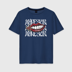 Женская футболка хлопок Oversize Maneskin Lips