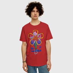 Мужская футболка хлопок Oversize Flower carabiners - фото 2