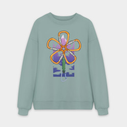 Мужской свитшот oversize без начеса хлопок Flower carabiners