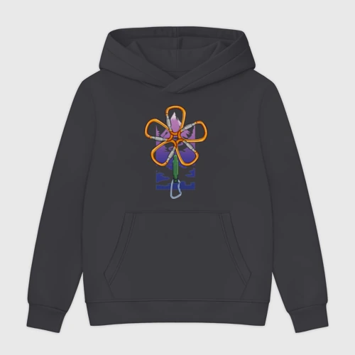 Мужская толстовка без начеса хлопок Flower carabiners