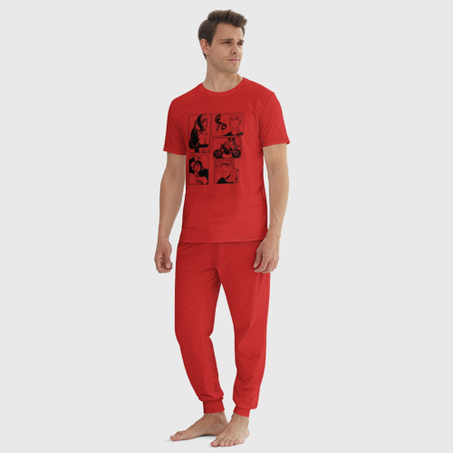 Мужская пижама хлопок GTO KL, цвет красный - фото 5