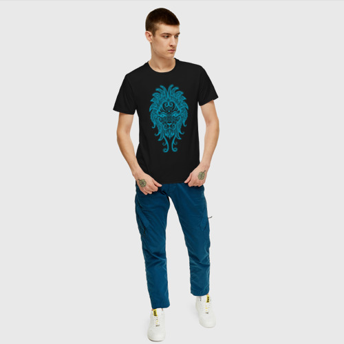 Мужская футболка хлопок Зодиак - Лев, цвет черный - фото 5