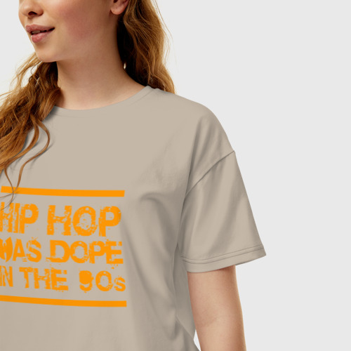 Женская футболка хлопок Oversize с принтом Wu-Tang - Hip Hop, фото на моделе #1