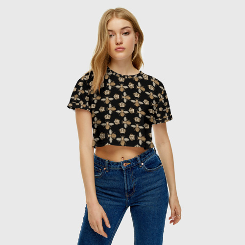 Женская футболка Crop-top 3D Королевы осы, цвет 3D печать - фото 4