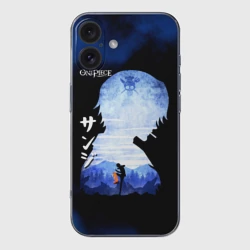 Чехол для iPhone 16 силиконовый с защитой камеры Винсмок Санджи One Piece