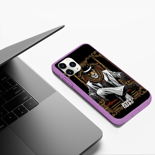 Чехол для iPhone 11 Pro Max матовый Boss Лев, цвет фиолетовый - фото 5