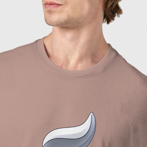 Мужская футболка хлопок Серый зайка, цвет пыльно-розовый - фото 6
