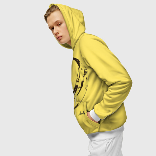 Мужская толстовка 3D на молнии Энди Уорхол - Банан, цвет белый - фото 5