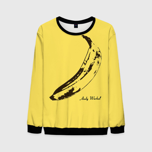 Мужской свитшот 3D Энди Уорхол - Банан, цвет черный