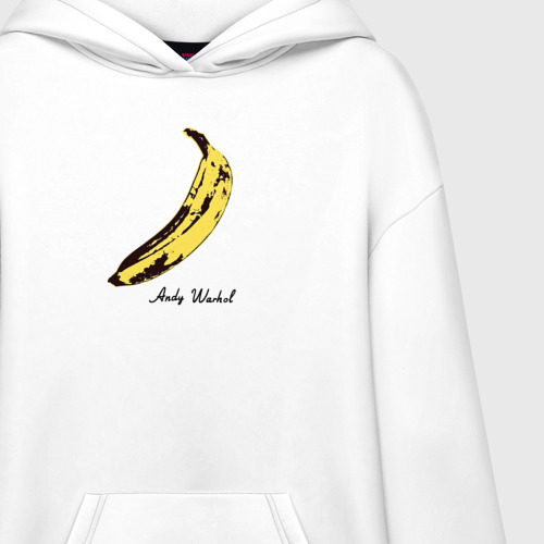 Худи SuperOversize хлопок Банан, Энди Уорхол, цвет белый - фото 3