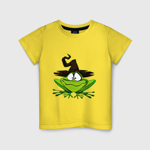 Детская футболка хлопок с принтом Ведьмина лягушка, вид спереди #2
