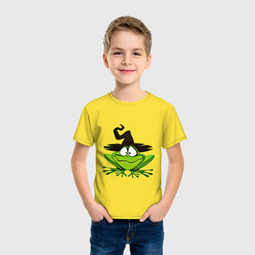 Детская футболка хлопок с принтом Ведьмина лягушка, фото на моделе #1