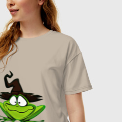 Женская футболка хлопок Oversize Ведьмина лягушка - фото 2