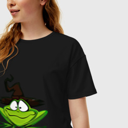 Женская футболка хлопок Oversize Ведьмина лягушка - фото 2