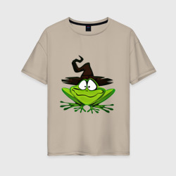 Женская футболка хлопок Oversize Ведьмина лягушка