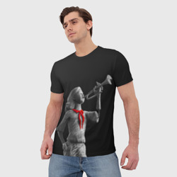 Мужская футболка 3D Статуя пионерки из Пищеблок - фото 2