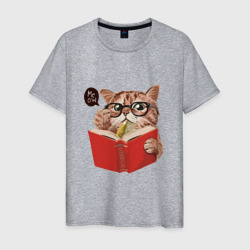 Мужская футболка хлопок Умный кот