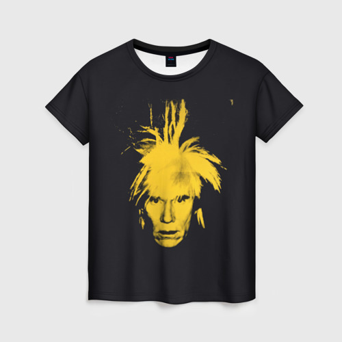 Женская футболка 3D Желтое лицо Энди Уорхол, цвет 3D печать