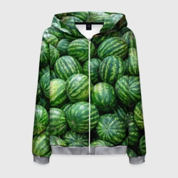 Мужская толстовка 3D на молнии Арбузы