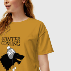 Женская футболка хлопок Oversize Winter is coming | GoT  - фото 2