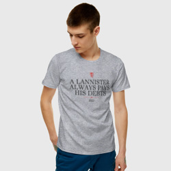Мужская футболка хлопок A Lannister always ...  - фото 2