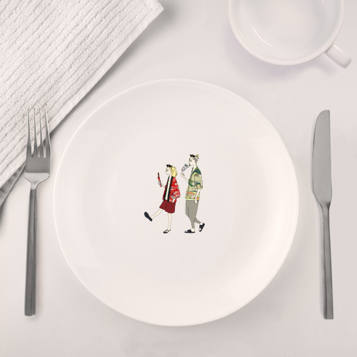 Набор: тарелка + кружка Два друга Микки и Дракен - фото 4