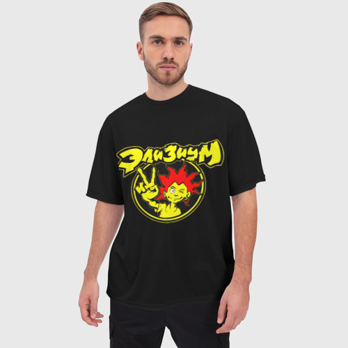 Мужская футболка oversize 3D Элизиум + анархия спина, цвет 3D печать - фото 3