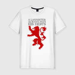 Мужская футболка хлопок Slim Logo and quotes Lannister
