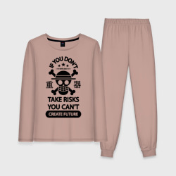 Женская пижама с лонгсливом хлопок Если вы не рискуете, вы не можете создать будущее One Piece