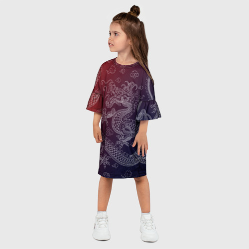 Детское платье 3D с принтом Традиционный китайский дракон, фото на моделе #1