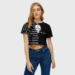 Женская футболка Crop-top 3D Боевой клич Железные войны - фото 2