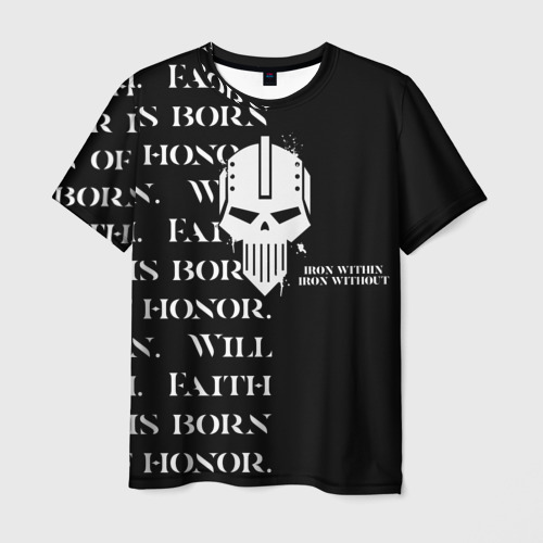 Мужская футболка с принтом Боевой клич Железные войны, вид спереди №1